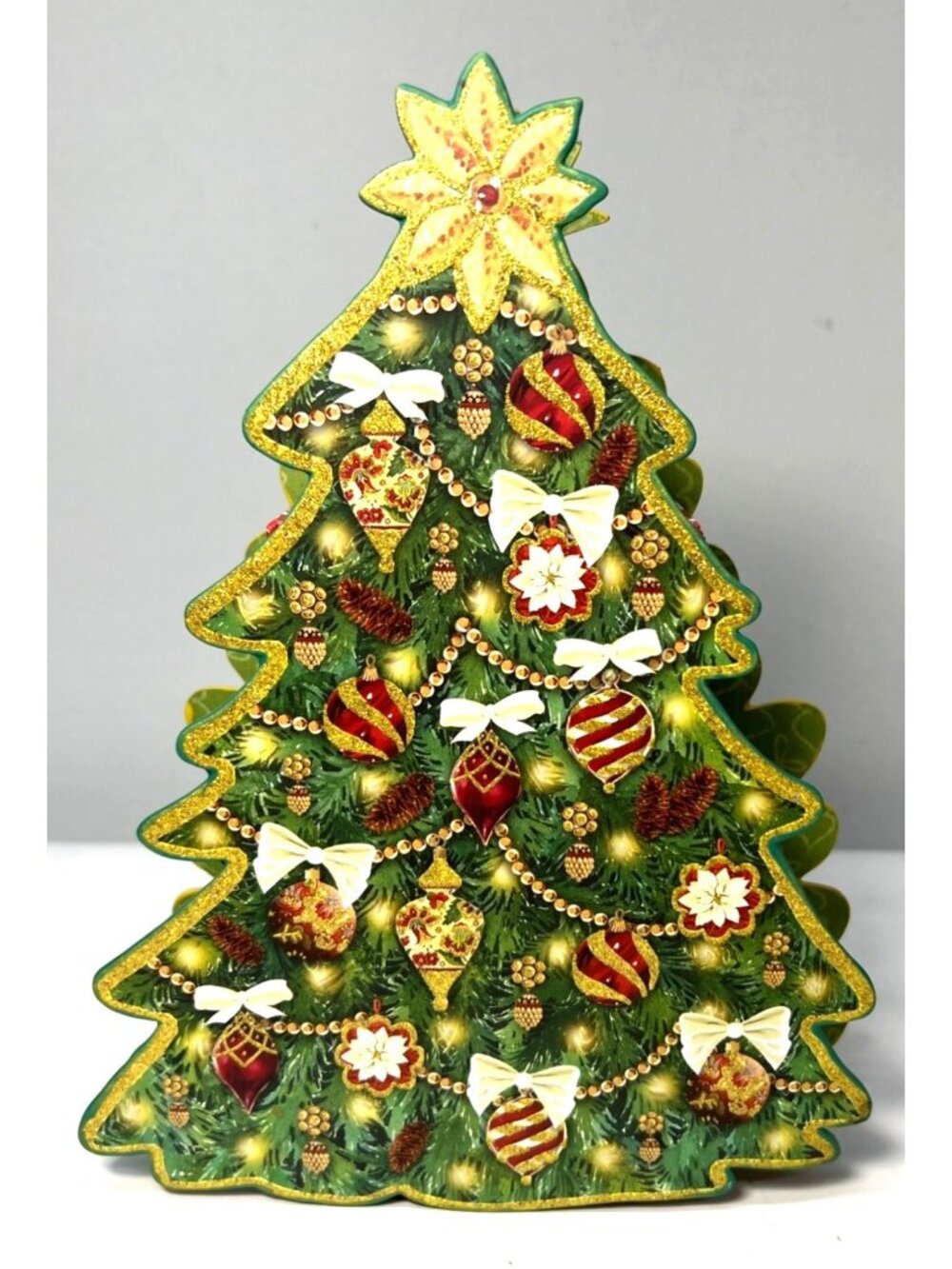 Vintage Olly & Rex Christmas Tree Box Decor 3D, Double Sided